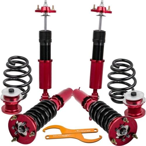 Coilovers Coil Spring Strut For BMW E46 3 Series 320i 323i 98-05 Adjustable Height Red