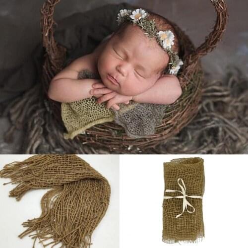 Net Shape Cozy Newborn Linen Rope Photo Props Creative Infant Photography Rope Professional for Infant