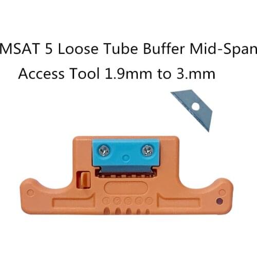 MSAT-5 Fiber Optical Cable Ribbon Stripper MSAT 5 Loose Tube Buffer Mid-Span Access Tool 1.9mm to 3.0mm Replaceable Blade