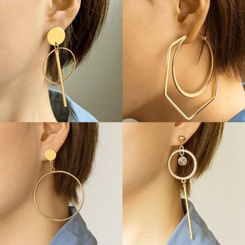 Women’s Earrings Geometric Drop Earrings For Women Girls Party Wedding Metal Big Hanging Earrings 2020 Fashion Modern Jewelry