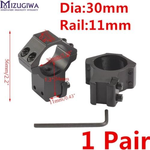 1 Pair Scope Mount 30mm Ring High Rifle Double Screw Strap Weaver 11mm Picatinny Rail Air Rifle Base Install Scope Pistol