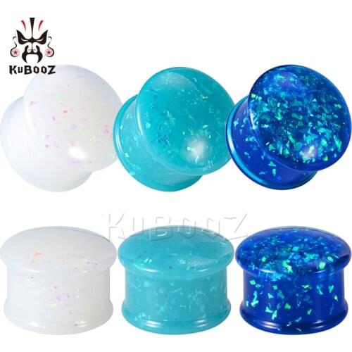 Wholesale Price Hot Popular Opal Acrylic Ear Tunnels Gauges Expanders Fashion Piercing Body Jewelry Ear Plugs Stretchers 40PCS