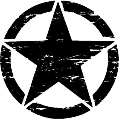 50cm Big Stickers on Cars Army Star Distressed Decal for Jeep Sticker Large Vinyl Military Hood Graphic Body Fits Most Vehicles