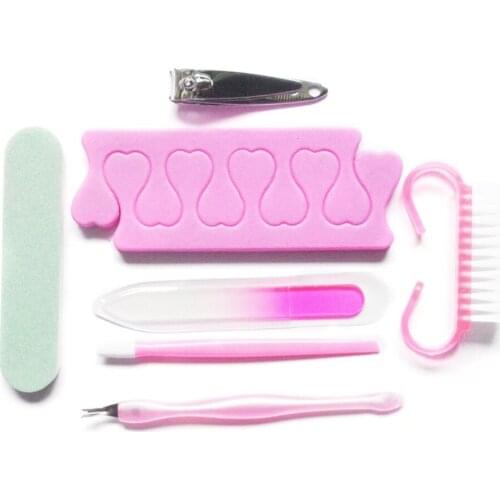 7pcs/Set Nail Clipper Cutter Trimmer Nail File Cuticle Nipper Manicure Pedicure Scissor Tweezer Nail Care Tools Set