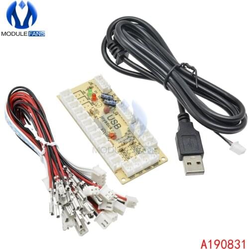 Zero Delay Arcade USB Encoder PC to Joystick Push Buttons Wired Cables For MAME Fight Stick Control Module Board