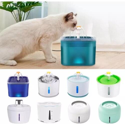 ROJECO 2L Automatic Cat Water Fountain Indoor LED Light Dog Water Dispenser Quiet Drinker Pet Drinking Fountains For Cats Feeder