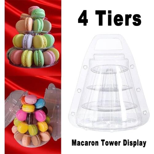 Wedding Party Tower Plastic Macaron Cake Cupcake Display Stand + Carrier Box