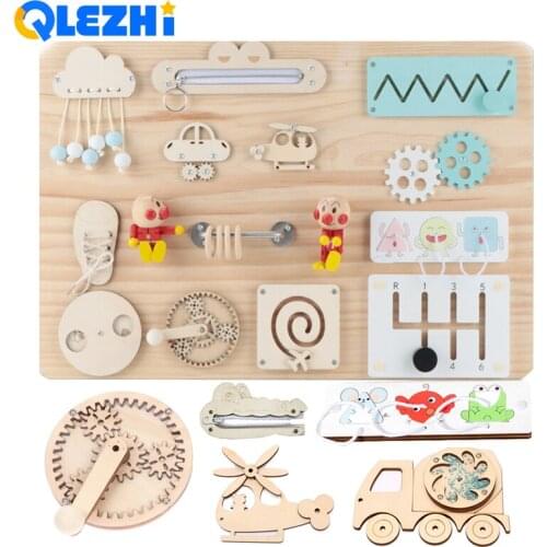 Children Busy Board DIY Toys Baby Montessori Sensory Activity Board Accessories Fine Motor Skill Latch Lock Cognition Toy Games