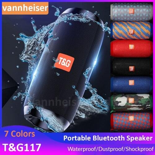 TG117 Bluetooth Outdoor Speaker Portable Wireless Bass Column Waterproof USB Speakers Support AUX TF Radio Subwoofer Loudspeaker