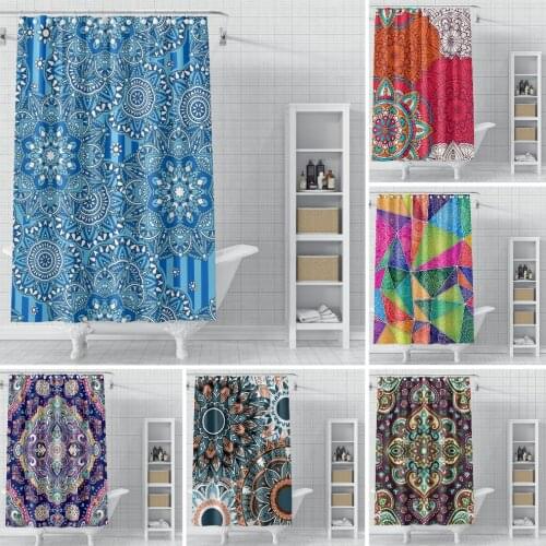 Bohemian Classical Shower Curtain Mandala Printing High Quality Waterproof Polyester Moisture Resistant Bathroom Curtain