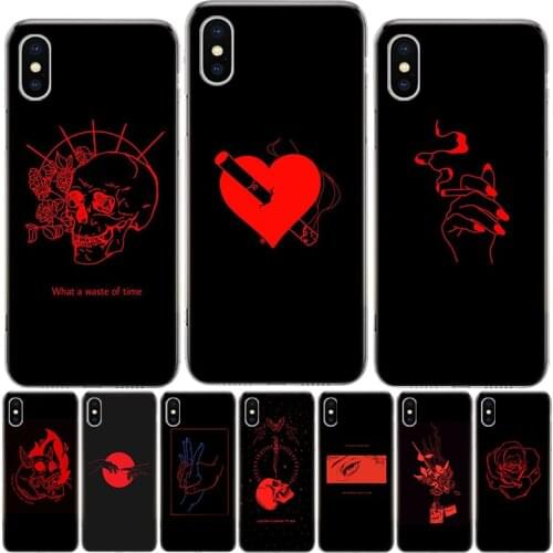 Red Doodles Aesthetics Quotes Phone Case For iphone 12 MIni 11Pro MAX XS 8 7 6 6S Plus X 5 5S SE XR SE 2020 Cover Shell Coque