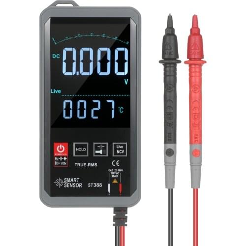SMART SENSOR ST388 Digital Autoranging LCD Digital Multimeter with Audible NCV True RMS 6000 Counts Backlit Universal Meter
