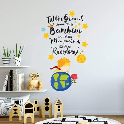 Kina UVB00524 decoration adhesive printed PVC sticker for kids little Prince measurement 2 sheets 40x30 cm