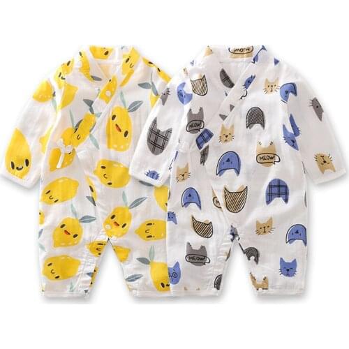 Soft Skin Affinity Cartoon Kids Crawling Suit Cotton Girls Baby Jumpsuit Sleepsuit new born baby clothes baby costume 0-12 month