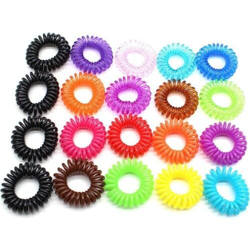 5pcs Elastic Hair Bands Girls Hair Ropes For Women Rubber Band Transparent Black Hair Ties Gum Telephone Line Hair Accessories