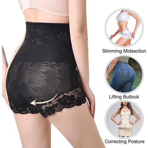 Hot Sale Womens Postpartum Body Shaping Pants Womens Waist-up Hip Tight Panties Womens High Waist Zipper Panties