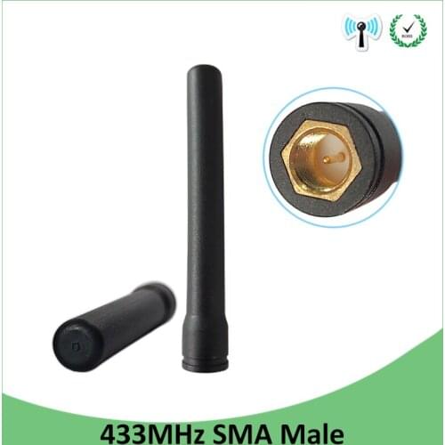 10pcs 433MHz antenna 3dbi SMA Male Connector 433 mhz antena rubber antenne for wireless watermeter Gasmeter Lorawan Emeter