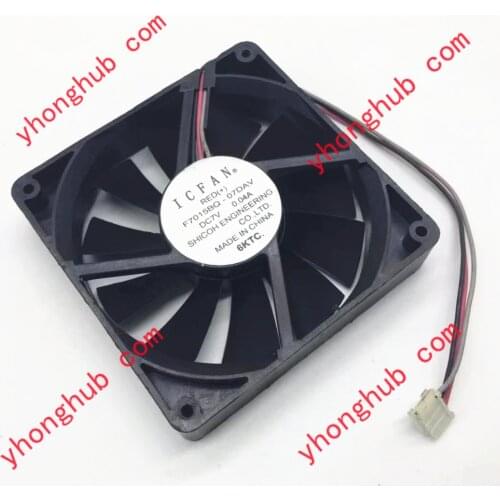 ICFAN F7015BQ-07DAV DC 7V 0.04A 3-Wire 70x70x15mm Server Cooling Fan