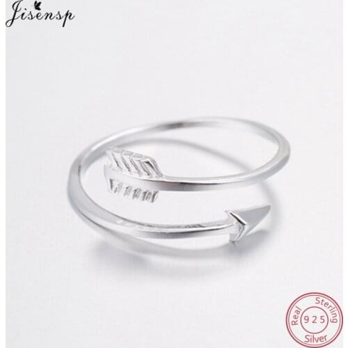 Jisensp New Arrow Rings Genuine 925 Sterling Silver Adjustable Knuckle Ring Women Men Jewelry Gift Aneis Feminino Allergy Free