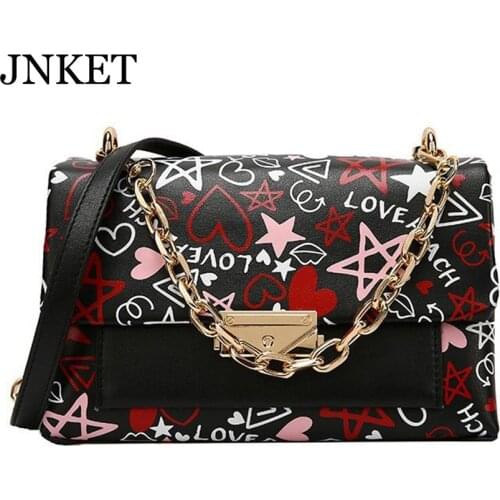 JNKET New Fashion Womens Graffiti Shoulder Bags Casual Crossbody Bags