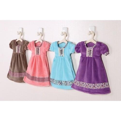 Creative Lovely Princess Skirt Dress Hand Towel Cute Absorbent Cora Kids Bathroom Towel With Hanging Hook