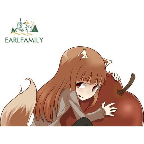 EARLFAMILY 13cm For Spice And Wolf Creative Car Stickers Waterproof Decal Occlusion Scratch Car Assessoires For JDM SUV RV