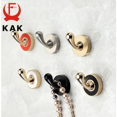 KAK Zinc Alloy Gold Black Clothes Hook Hangers Wall Hook Coat Bag Hat Hanging Hooks Bathroom Kitchen Racks Wall Hardware
