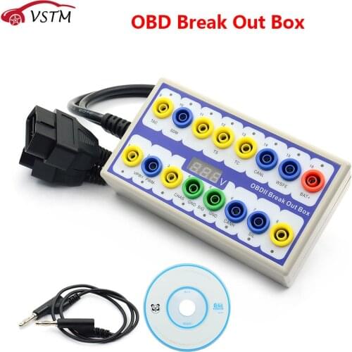 Best OBDII OBD2 Breakout Box Car OBD 2 Break Out Box Car Protocol Detector Auto Can Test Box Automotive Connector Car-detector