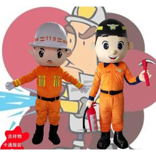 Fireman Mascot Costume Fancy Dress Cosplay Theme Mascotte Cartoon Character Mascot Adult Size New Arrival Free Shipping