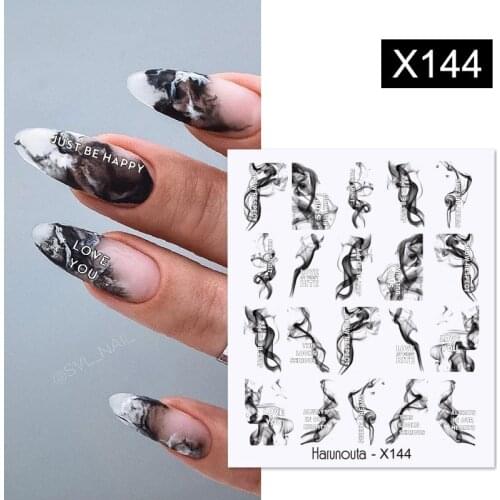 Harunouta 1 Sheet Nails Sticker Nail Art Decorations Summer Flowers Leaves Butterflies Decals Water Transfer Sliders Decorations
