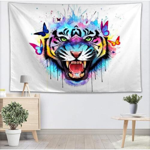Custom Tiger tapestry wall hanging tapestry home decoration rectangle bedroom wall art tapestry 140X250cm