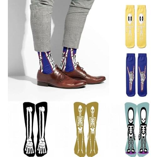 New Mens sock Cute Skull Pattern Hip hop Cool Socks For Men Long Skateboard Funny Socks Funny Harajuku Colorful Happy Socks