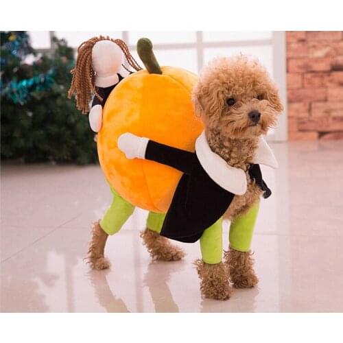 New Cute Funny Pet Dogs Clothes Suit Pumpkin Shape Winter Costumes For Teddy Dogs Toy Cosplay Perform Toys Supplies Accessories