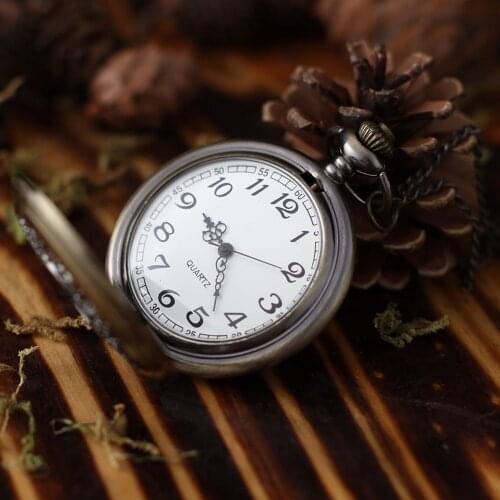 Newly Vintage Steampunk Hollow Flower Quartz Pocket Watch Necklace Pendant Chain Clock Gifts