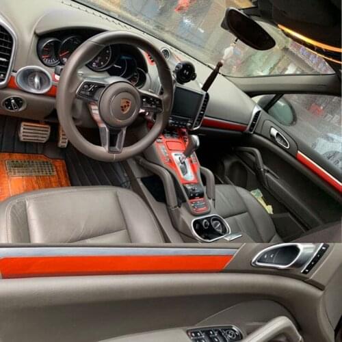 Full Set Interior Matte Carbon Fiber Center Console Durable Wrap Protector Vinyl Decoration Sticker For Porsche Cayenne 2010-16