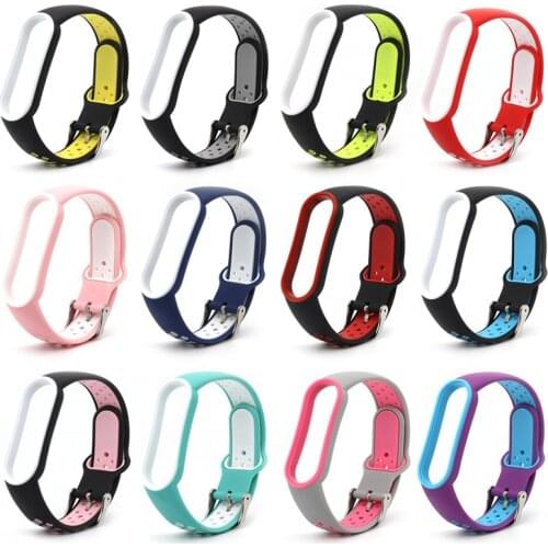 New For Xiaomi Mi Band 5 Strap Smart Accessories Replacement Waterproof Double Color Silicone Bracelet For Mi Band 6 wrist strap