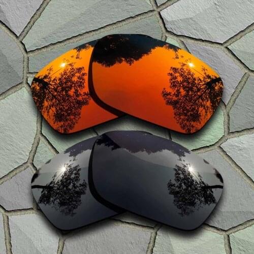 Grey Black&Red Orange Sunglasses Polarized Replacement Lenses for Oakley Fuel Cell