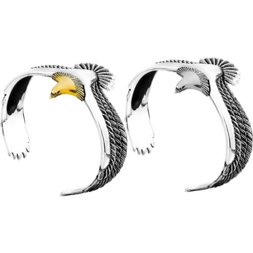 Vintage Raven Eagle Bracelet Bangle Pagan Jewelry Eagle Cuff Wristband Retro Opening Adjustable Women Men Bangles Jewelry