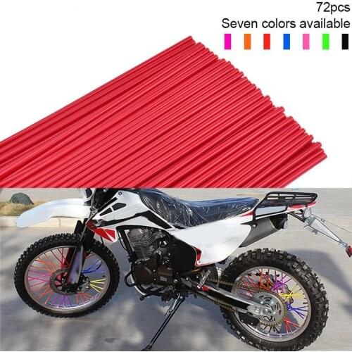 72PCS Bike Motorcycle Wheel Spoked Protector Rims Skins Covers Off Road Bike Guard Wraps For Motocross Accessories Decoration