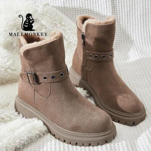 Winter Snow Boots Warm Fur Shoes 2020 High Quality Snow Boots Women Platform Ankle Boots Women Botas Mujer B351