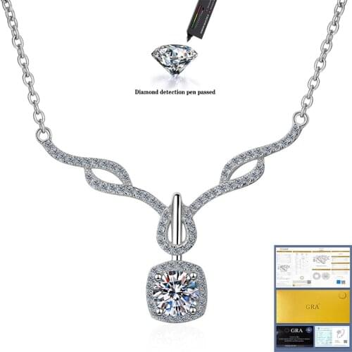0.8Ct D Color Moissanite Diamond Key Pendant Necklace with Moissanite Stone 925 Sterling Silver Jewelry