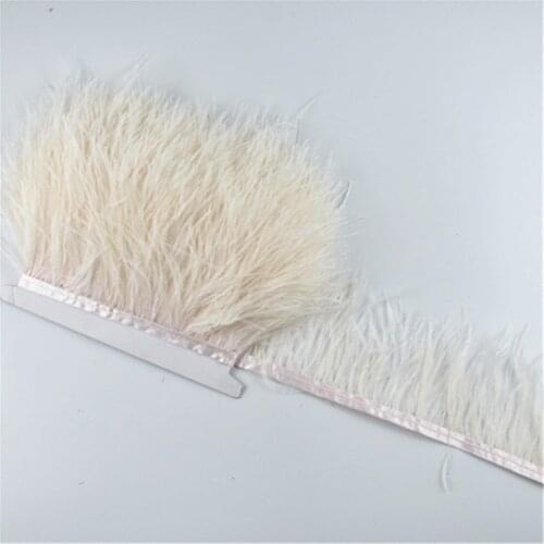 1meters Real Ostrich Feather Trim Skirt fringe height 8-10cm White Ostrich Feather Ribbon Trims Wedding Party Dress Decoration