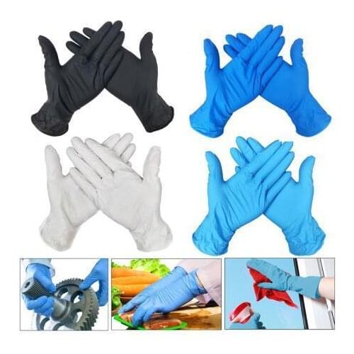 100Pcs Disposable nitrile gloves Gloves Disposable glove Latex Universal Kitchen/Dishwashing/ /Work/Rubber/Garden Gloves Left
