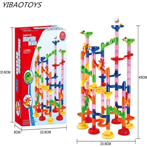 6 Styles 105PCS DIY Construction Marble Race Run Maze Balls Track Building Blocks Children Gift For Baby Toy Educational