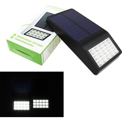 15LEDs 450Lum Radar Motion Sensor LED Solar Outdoor Waterproof Wall Solar lamp Night light Fence Pathway Garden light Decoration