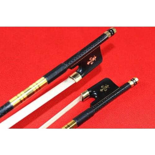 2pcs Brand NEW PRO light carbon fiber Viola bow copper parts white horse hair