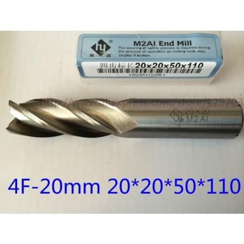 2PCS CNC cutter machine tool Super-hard high speed steel M2AL 4flute dia 20mm endmill milling cutter All grinding milling cutter