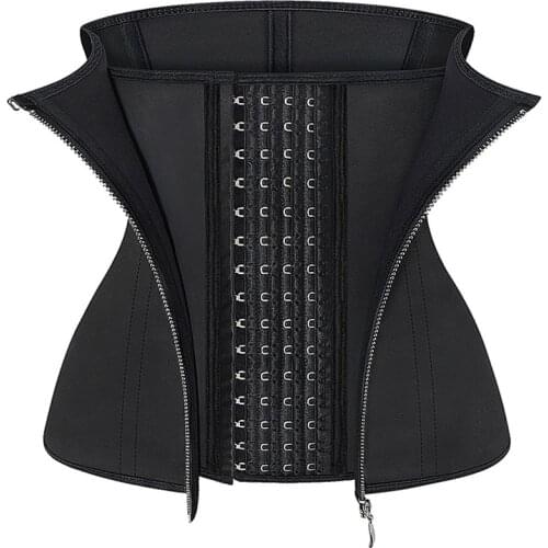 4 Hooks Latex Waist Trainer Reductive girdle zipper Womens corset top faja Modeling strap Slimming belt belly sheath shapewear