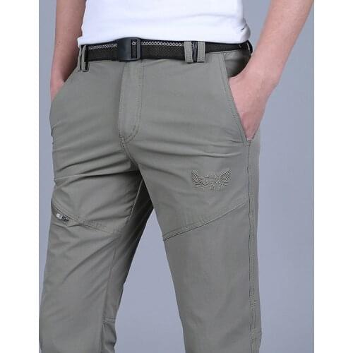 Male Tactical Work Out Quick Dry Pants Mens Lightweight Breathable Waterproof Trousers Casual Summer Thin Military Cargo Pants