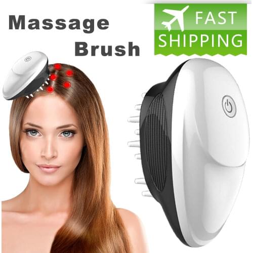 Electric Vibrating Scalp Massager Silicone Head Massage Comb Promote Blood Circulation Relieve Fatigue Portable Mini Hair Brush